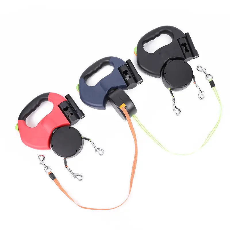 Ergonomic handle of retractable LED pet leash, comfortable grip